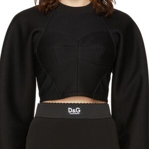 NWOT Dolce & Gabbana Black Sweetheart Sweatshirt SZ, IT44/US8 Orig Price $1025